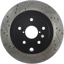 Load image into Gallery viewer, StopTech 08+ Subaru STI (Will Not Fit 05-07) Slotted &amp; Drilled Sport Brake Rotor
