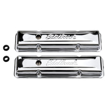 Load image into Gallery viewer, Edelbrock Valve Cover Signature Series Chevrolet 1959-1986 262-400 CI V8 Low Chrome
