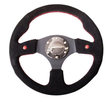 Load image into Gallery viewer, NRG Reinforced Steering Wheel (320mm) Blk Suede w/Dual Buttons
