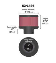 Load image into Gallery viewer, K&amp;N .5in Flange ID x 3in OD x 3.25in H Rubber Base Crankcase Vent Filter
