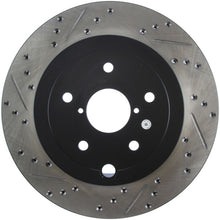 Load image into Gallery viewer, StopTech 08+ Subaru STI (Will Not Fit 05-07) Slotted &amp; Drilled Sport Brake Rotor
