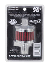 Load image into Gallery viewer, K&amp;N Steel Base Chrome Top Crankcase Vent Filter 1/2in. Vent / 2in. OD / 1-1/2in. Height
