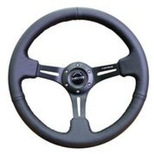 Load image into Gallery viewer, NRG Reinforced Steering Wheel (350mm / 3in. Deep) Black Leather w/ Black Stitching
