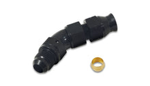 Load image into Gallery viewer, Vibrant 45 Degree 5/16in Tube to Male -6AN Flare Adapter w/ Olive Inserts
