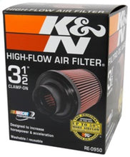 Load image into Gallery viewer, K&amp;N Universal Rubber Filter 3 1/2inch ID FLG / 6inch Base / 4-5/8inch Top / 6inch Height
