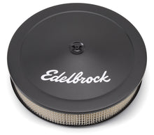 Load image into Gallery viewer, Edelbrock Air Cleaner Pro-Flo Series Round Steel Top Paper Element 14In Dia X 3 75In Dropped Base
