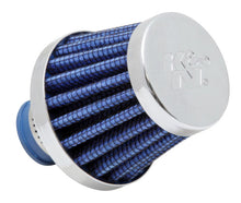 Load image into Gallery viewer, K&amp;N 2in Base OD x .375in Flange ID x 1.75in H Rubber Base Crankcase Vent Filter - Blue
