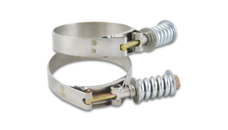 Vibrant SS T-Bolt Clamps Pack of 2 Size Range: 4.28in to 4.58in OD For use w/ 4in ID Coupling