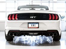 Load image into Gallery viewer, AWE Tuning 2018+ Ford Mustang GT (S550) Cat-back Exhaust - Touring Edition (Quad Chrome Silver Tips)
