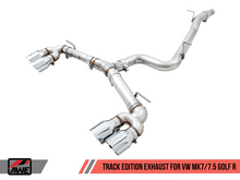 Load image into Gallery viewer, AWE Tuning Mk7 Golf R Track Edition Exhaust w/Chrome Silver Tips 102mm
