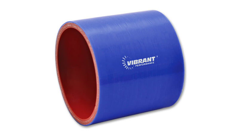 Vibrant 4 Ply Reinforced Silicone Straight Hose Coupling - 2.75in I.D. x 3in long (BLUE)