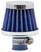 Load image into Gallery viewer, K&amp;N 2in Base OD x .375in Flange ID x 1.75in H Rubber Base Crankcase Vent Filter - Blue
