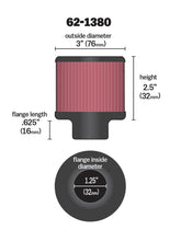 Load image into Gallery viewer, K&amp;N 1.25in Flange ID x 3in OD x 2.5 inch H Rubber Base Crankcase Vent Filter
