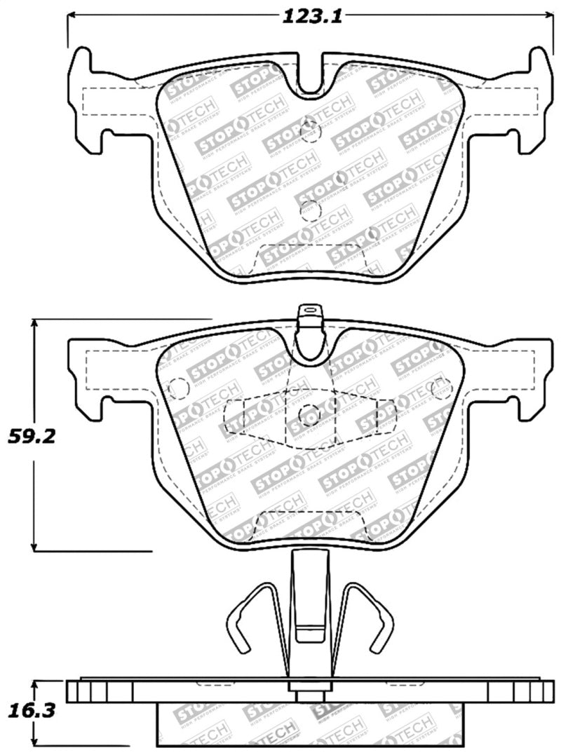 StopTech Performance 06 BMW 330 Series (Exc E90) / 07-09 335 Series Rear Brake Pads