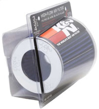 Load image into Gallery viewer, K&amp;N Universal Air Filter Chrome Round Tapered Blue - 4in Flange ID x 1.125in Flange Length x 5.5in H
