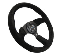 Load image into Gallery viewer, NRG Reinforced Steering Wheel (350mm / 2.5in. Deep) Blk Suede Comfort Grip w/5mm Matte Blk Spokes
