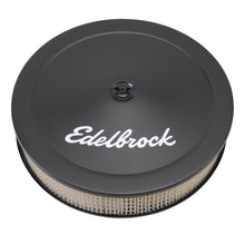 Load image into Gallery viewer, Edelbrock Air Cleaner Pro-Flo Series Round Steel Top Paper Element 14In Dia X 3 75In Dropped Base
