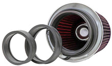 Load image into Gallery viewer, K&amp;N Universal Air Filter Chrome Round Tapered Red - 4in Flange ID x 1.125in Flange Length x 5.5in H
