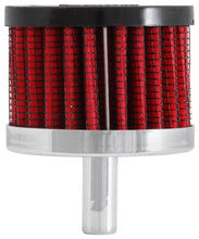 Load image into Gallery viewer, K&amp;N Steel Base Crankcase Vent Filter 0.375in Vent OD x 2in OD x 1.5in Height
