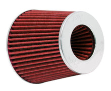 Load image into Gallery viewer, K&amp;N Universal Air Filter Chrome Round Tapered Red - 4in Flange ID x 1.125in Flange Length x 5.5in H
