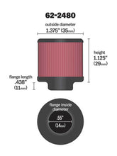 Load image into Gallery viewer, K&amp;N Rubber Base Crankcase Vent Filter - 0.55in Flange ID 1.375in OD 1.125in Height
