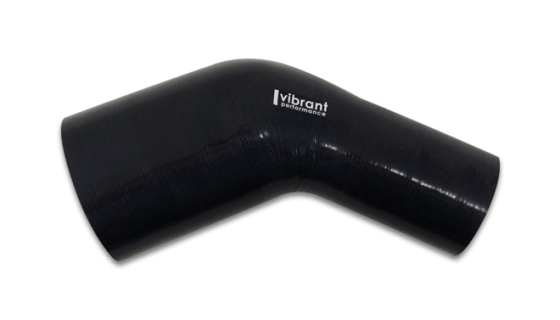 Vibrant 4 Ply Aramid 45 Degree Silicone Transition Hose 2.75in ID x 3in Length In/Out - Black