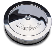 Load image into Gallery viewer, Edelbrock Air Cleaner Pro-Flo Series Round Steel Top Paper Element 14In Dia X 3 75In Dropped Base
