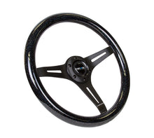 Load image into Gallery viewer, NRG Classic Wood Grain Steering Wheel (350mm) Black Sparkled Grip w/Black 3-Spoke Center
