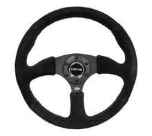 Load image into Gallery viewer, NRG Reinforced Steering Wheel (350mm / 2.5in. Deep) Blk Suede Comfort Grip w/5mm Matte Blk Spokes
