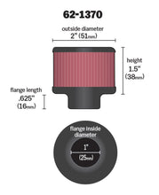 Load image into Gallery viewer, K&amp;N 1in Flange ID x 2in OD x 1.5 inch H Rubber Base Crankcase Vent Filter
