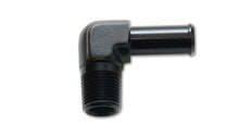 Load image into Gallery viewer, Vibrant 3/4 NPT to 3/4in Barb Straight Fitting 90 Deg Adapter - Aluminum
