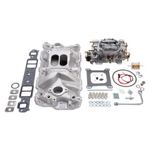 Load image into Gallery viewer, Edelbrock Manifold And Carb Kit Performer Eps Small Block Chevrolet 1957-1986 Natural Finish
