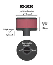 Load image into Gallery viewer, K&amp;N Steel Base Crankcase Vent Filter .625in Vent OD x 2in OD x 1.5in Height
