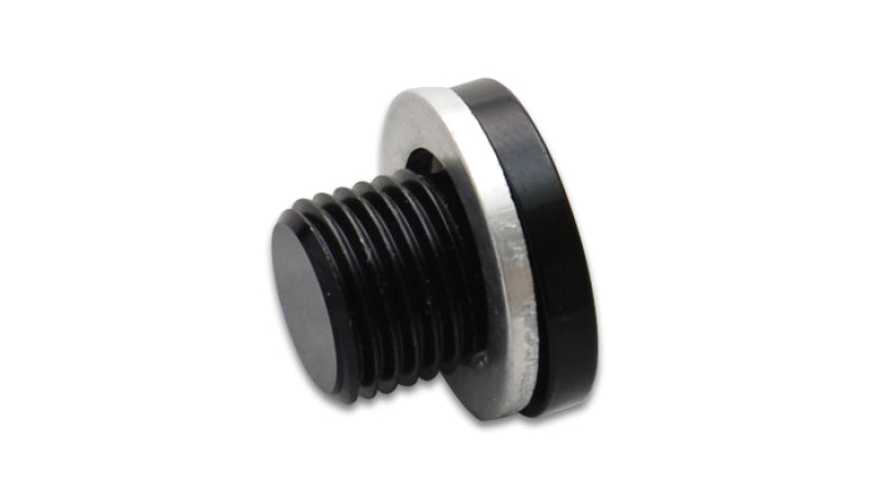 Vibrant M12 x 1.25 Metric Aluminum Port Plug with Crush Washer