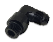 Load image into Gallery viewer, Vibrant -8AN Male Flare to Male -6AN ORB Swivel 90 Degree Adapter Fitting - Anodized Black
