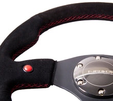 Load image into Gallery viewer, NRG Reinforced Steering Wheel (320mm) Blk Suede w/Dual Buttons
