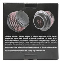 Load image into Gallery viewer, K&amp;N Universal Round Clamp-On Air Filter 3in Flange ID x 6in Base OD x 4.625in Top OD x 3in Height
