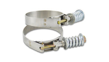 Load image into Gallery viewer, Vibrant SS T-Bolt Clamps Pack of 2 Size Range: 4.28in to 4.58in OD For use w/ 4in ID Coupling
