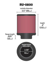 Load image into Gallery viewer, K&amp;N Universal Air Filter - 2-7/16in Flange x 3-1/2in OD x 4in Height
