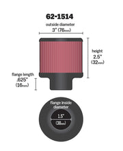 Load image into Gallery viewer, K&amp;N 1.5in Flange ID x 3in OD x 2.5in Height Clamp On Crankcase Vent Filter
