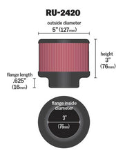 Load image into Gallery viewer, K&amp;N Universal Rubber Filter 3 inch Flange 5 inch OD 3 inch Height
