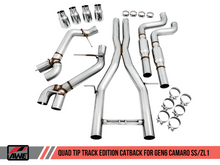 Load image into Gallery viewer, AWE Tuning 16-19 Chevy Camaro SS Non-Res Cat-Back Exhaust - Track Edition (Quad Chrome Silver Tips)
