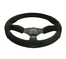 Load image into Gallery viewer, NRG Reinforced Steering Wheel (350mm / 2.5in. Deep) Blk Suede Comfort Grip w/5mm Matte Blk Spokes
