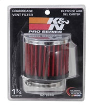 Load image into Gallery viewer, K&amp;N 1.75in Flange ID x 3in OD x 2.5in H Chrome Finish Rubber Base Crankcase Vent Filter
